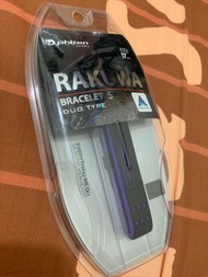 全新Phiten Rakuwa Bracelet S Duo type 黑配紫 17 cm