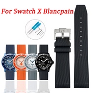 22mm Watch Band for Swatch X Blancpain Fifty Fathoms Five Oceans Series Sport Waterproof Diving Liqu