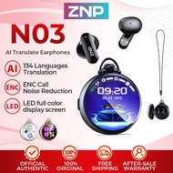 ZNP N03 AI Conversation Headphone Real Time Translatie Earphone HD Call Bluetooth 6.0 In-Ear HIFI Mu