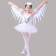 Xiaohe Elegant Demeanor Flying Gauze Dress Red-Crowned Crane Egret Bird Animal Clothing Kids Swan Da