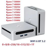 Ryzen 7 5800H 5825U 7530U 7730U 4800H 5600H 5500U 迷你電腦 Windows 11 DDR4 3200Mhz NV​​Me SSD WiFi6 BT5.2 遊戲玩家桌上型電腦