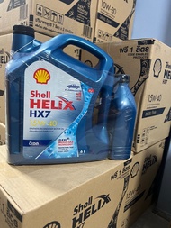 น้ำมันเครื่อง ดีเซล เชล ฟ้า Shell Helix HX7 DHX7 Diesel SAE 10w-30 หรือ 15w-40 ขนาด 6 ลิตร แถม 1 ลิตร