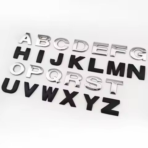 25mm 45mm DIY 2015 3D Sharp Letters Numbers Full Alphabat Nameplate Logo Trunk Badge Sticker I Love 