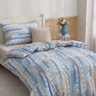 單人/冬月羽絨被/好收納、可機洗、免被套、超保暖-花舞藍