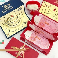VINTA 3 D Birthday Red Envelope, Traditional Folding Lucky Money Envelope, Creative Best Wishes Pop-
