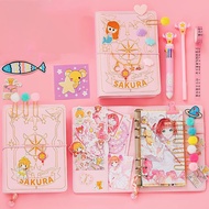 3 Styles Cards Cardcaptor Sakura Anime Action Figure Printed Paper Handbook Magic Notebook Lovely Moon Star Diary Book Stationery Set Christmas Gift