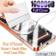 3D Camera Lens Protector For iPhone 17 16 16e 15 14 Air Pro Plus Max Hydrogel Film Phone Front + Bac