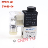Two-position Two-way Solenoid Valve 2V025-08 Normally Closed 2V025-06 AC220V DC24V
