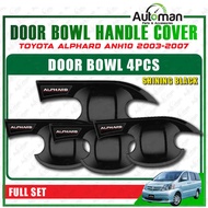 Door Bowl Handle Cover Toyota Alphard ANH10 2003 - 2007 Protector Guard Chrome Carbon Black Accessor