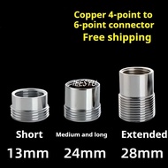 Copper Washing Machine Faucet to 6-Point Adapter 4-Point Inner Thread to 6-Point Outer Thread Joint 