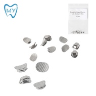10Pcs Dental Lingual Button Orthodontic Bondable Metal Round Mesh Tongu e Side Buckle Round Base Bon