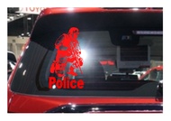 สติ๊กเกอร์ Police ขนาดกว้าง 16 ซ.ม. ยาว 27 ซ.ม. กันน้ำ ทนแดด ติดผนัง ติดกระจก ตกแต่งร้าน แต่งรถ งานต