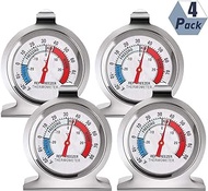 Fuyamp 4Packs Refrigerator Freezer Thermometer Classic Series Large Dial Thermometer Temperature Thermometer for Refrigerator Freezer Fridge Cooler