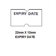 20,000pcs EXPIRY DATE - Date/Price Tag label for Single Line Labeller - 22mm x 12mm x 20 Rolls