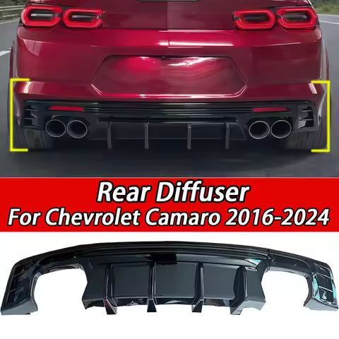 Rear Bumper Diffuser Splitter For Chevrolet Camaro LT LS RS SS ZL1 2016-2024 2018 2019 2020 2021 Rea