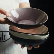 瑕疵不規則碗創意陶瓷碗家用菜碗日式沙拉碗湯面早餐碗冰裂水滴碗
