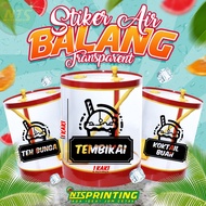 🔥READY STOCK🔥 Sticker Air Balang Transparent / Kalis Air - Aesthetic / Simple / Stylo / Tahan Lasak 