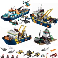 MOC City Deep Sea Exploration Steamer Boat Building Blocks 60368 60266 Urban Ocean Ship Mini Model K