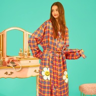 Wiggle 1 Hound Tooth Check Robe Bathrobe With Waist Tie Swimsuit Cover 80012