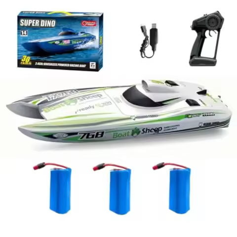TX768 RC Jet Boat for lakes rivers pools, ABS hull, white/black, 30km/h high speed with water-cooled