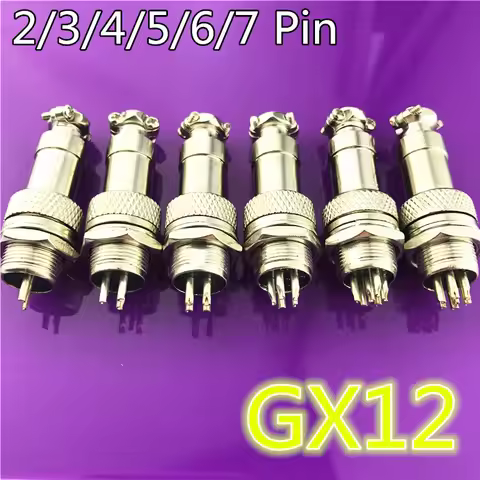 1set GX12 2/3/4/5/6/7 Pin Male + Female 12mm L88-93 Circular Aviation Socket Plug Wire Panel Connect