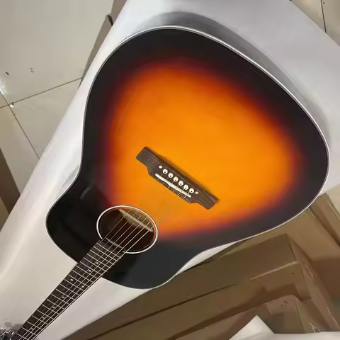 Handmade Sunset J-45 Acoustic Guitar Spruce Top 6 Strings Folk Style Free Shipping Suitable as a Hol