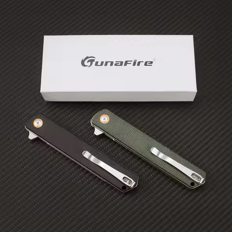 Tunafire Carbon Fiber Folding Knife Small Pocket Knife Outdoor Camping Hunting Survival Tanto Knives