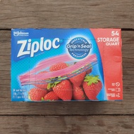 HỘP 54 TÚI TRỮ THỰC PHẨM TỦ ĐÔNG - KHOÁ DÁN Ziploc Easy Open Tabs Storage Gallon Bags 946ml (1 quart