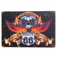 Route 66 Metal Tin Signs Wall Decoration Vintage Cafe Garage Club Bar Pub