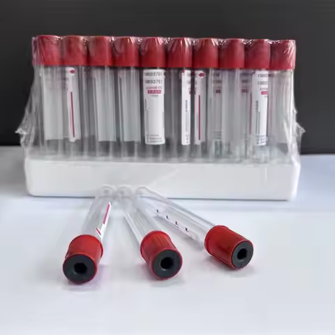 50pcs/100pcs Disposable Vacuum Blood Collection Plain Tube without Additive Red CGF tube Laboratory 