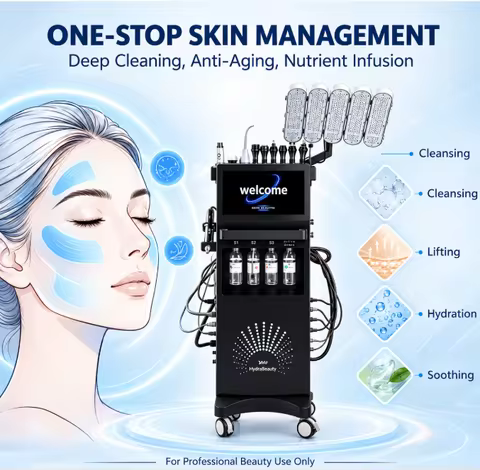 Skin New 11 In 1 Deep Cleaning Hydra Oxygen Facial Machine Hydro Aqua Peel Skin Tightening Whitening