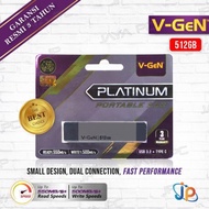 READY ADA STOK V-Gen SSD Portable Platinum 512GB - VGen 512 GB USB 3.2 Type C