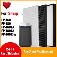 For Sharp Air Purifier Parts FZ-J80DFE FZ-J80HFE FP-J60TA FP-J80TA FP-J60 FP-J80 FP-J60E-W HEPA and 