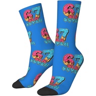 67 Socks Meme 6 7 Socks Funny Six Seven Design Novelty Socks