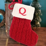 Christmas Knitted Gift Bags Classic Christmas Color Printed Stocking