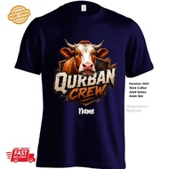 Qurban Crew Adult Cotton T-shirt with FREE Custom name maximum 8 Letters only