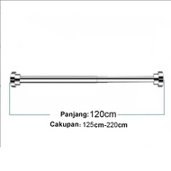 35cm-460cm Tiang gorden Fleksible Serbaguna Stainless Steel Tiang Gorden Tiang Toilet Gantungan Baju
