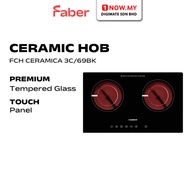 FABER  2 Burners Gas Cooker Hob FCH3C/69BK | Built-In Induction Protection Elegant Touch Periuk Indu