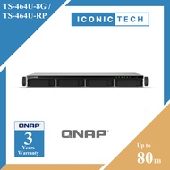 QNAP TS-464U-8G / TS-464U-RP 4-Bay 1U RackMount NAS Enclosure Up to 88TB