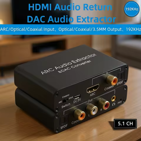 4K Audio Extractor DAC 4K ARC Audio Extractor DAC Converter HDMI-compatible ARC SPDIF/Optical Coaxia