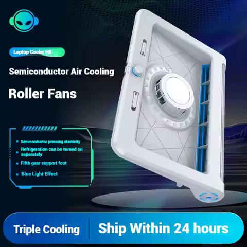 H8 Semiconductor & Air-Cooled Strong Wind Cooling Laptop Cooler Advanced Cooling Pad for Maximum Lap