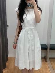 UniqloˉYanye U Family Temperament Joker Embroidered Dress Short Sleeve Skirt Solid Color Double Wear