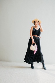 竹節編織包 白色酪梨包