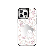 เคสโทรศัพท์มือถือ Funnyrich Rabbit Rose Garden Mirror Design สำหรับ iPhone 17/16 pro Max Apple 15 pl