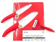 日本進口 京瓷陶瓷刀刨刀砧板四件組, Kyocera Japan Import Ceramic Knives Set, 4pc per Set,紅