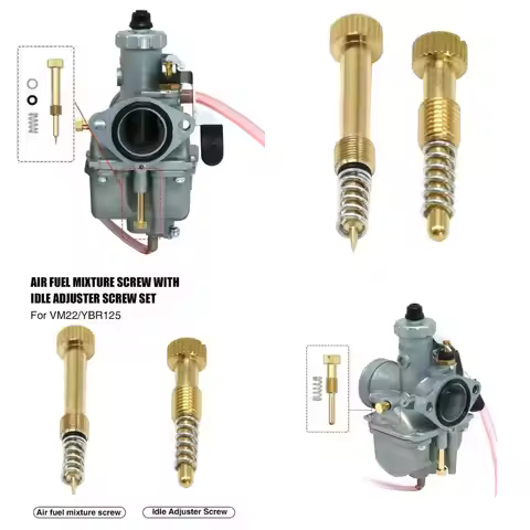 2x Metal Motorcycle Carburetor Air Adjusting Screw Idle Mixture Fuel Ratio Screw Compatible with CV4
