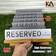 [ arem wood] ACP Aluminum Reserved Sign Silver industrial Restaurant Cafe Table Board Standing/ Free