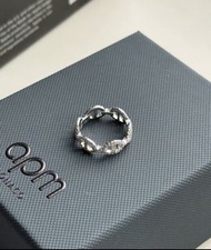 APM Monaco 系列豬鼻子鏈環銀水手戒指 滿鑽食指戒 香港代購實拍