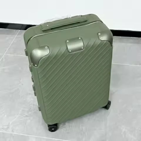21inch Cowhide Luxury luggage Cabin Suitcase Black/Navy/Olive Green Genuine leather Luggage