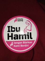 Pin Khusus Ibu Hamil Priority Seater ukuran 58 & 75 mm